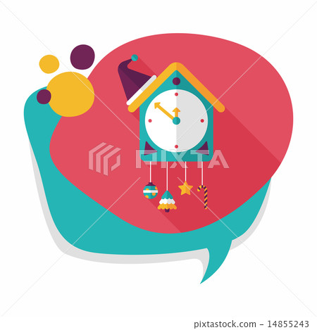 Cuckoo clock flat icon with long shadow,eps10 14855243