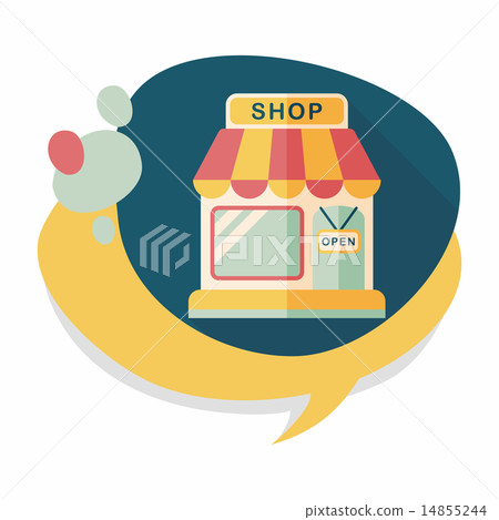 shopping store flat icon with long shadow,eps10 14855244