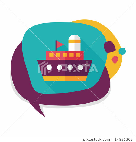ship boat flat icon with long shadow,eps10 - Stock Illustration ...