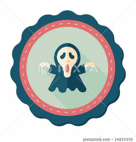 Grim Reaper flat icon with long shadow,eps10 14855350
