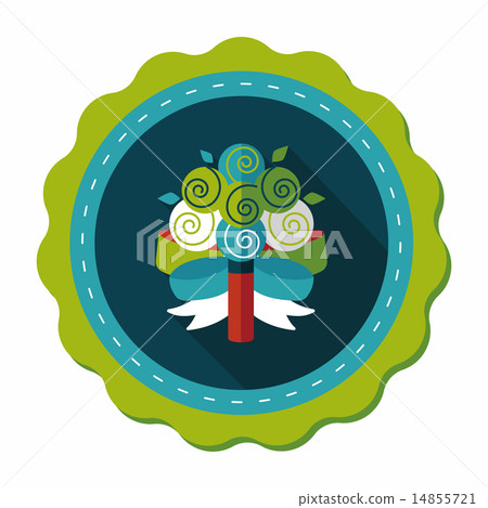 wedding flower bouquet flat icon with long shadow,eps10 wedding flower bouquet flat icon with long shadow,eps10 14855721