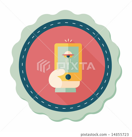 Space UFO photo on cell phone flat icon with long shadow, eps10 Space UFO photo on cell phone flat icon with long shadow, eps10 14855723