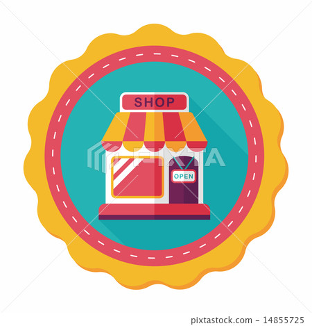 shopping store flat icon with long shadow,eps10 shopping store flat icon with long shadow,eps10 14855725
