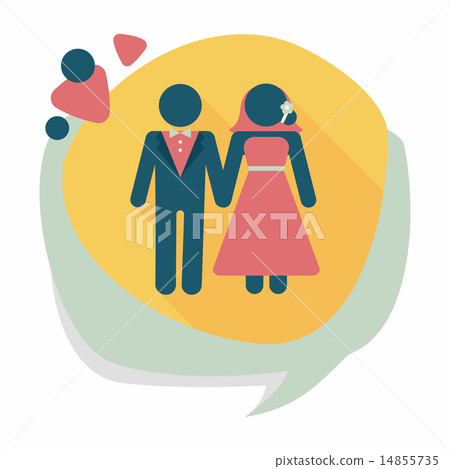 wedding couple flat icon with long shadow,eps10 wedding couple flat icon with long shadow,eps10 14855735