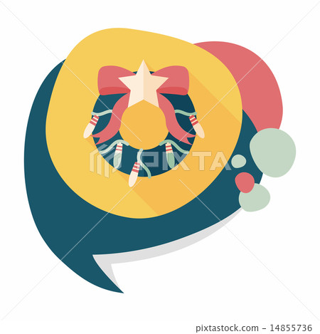 Christmas Holly Wreath flat icon with long shadow,eps10 Christmas Holly Wreath flat icon with long shadow,eps10 14855736