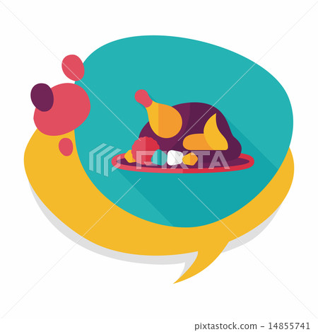 Grill chicken flat icon with long shadow,eps10 14855741