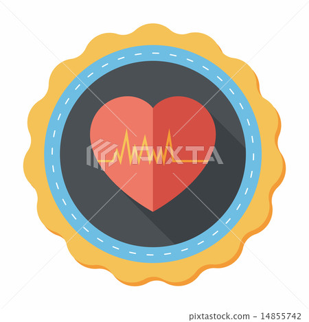 ECG flat icon with long shadow, eps10 ECG flat icon with long shadow, eps10 14855742