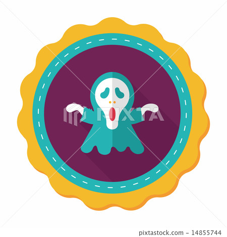 Grim Reaper flat icon with long shadow,eps10 14855744