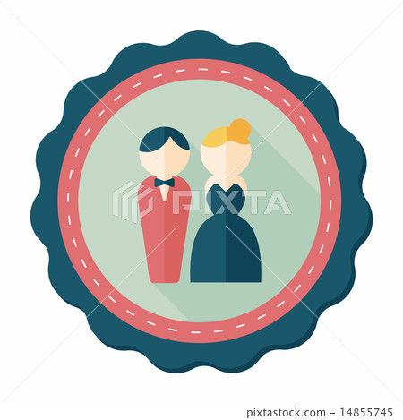 wedding couple flat icon with long shadow,eps10 wedding couple flat icon with long shadow,eps10 14855745