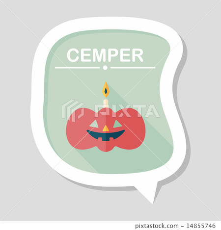 pumpkin candle flat icon with long shadow,eps10 14855746