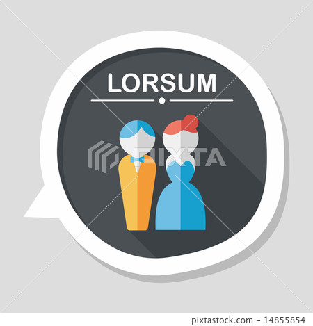 wedding couple flat icon with long shadow,eps10 14855854