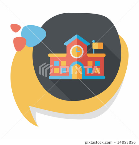 Building school flat icon with long shadow,eps10 14855856