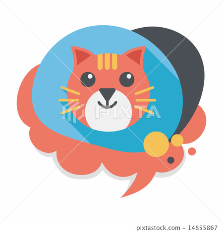 Pet cat flat icon with long shadow,eps10 Pet cat flat icon with long shadow,eps10 14855867