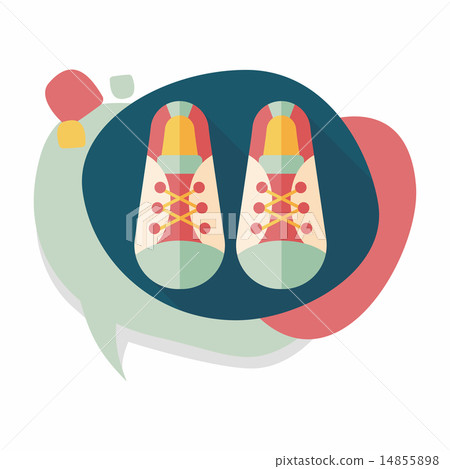 vintage shoes flat icon with long shadow,eps10 14855898