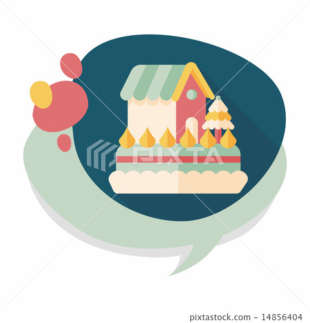 Christmas cake flat icon with long shadow,eps10 Christmas cake flat icon with long shadow,eps10 14856404