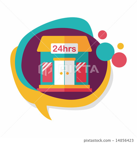 Building convenient store flat icon with long shadow,eps10 14856423