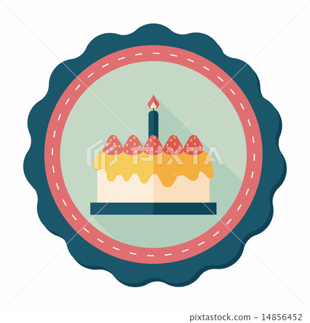 birthday cake flat icon with long shadow,eps10 - Stock Illustration ...
