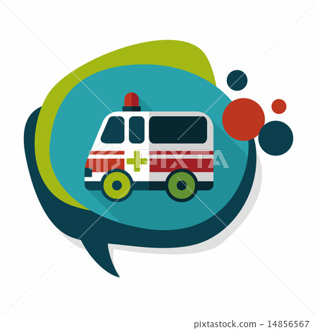 ambulance car flat icon with long shadow,eps10 14856567