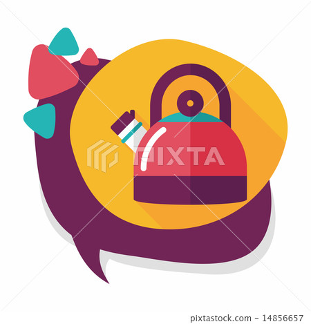 kitchenware tea pot flat icon with long shadow,eps10 14856657