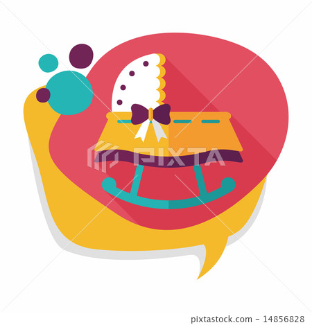 baby cradle bed flat icon with long shadow,eps10 14856828