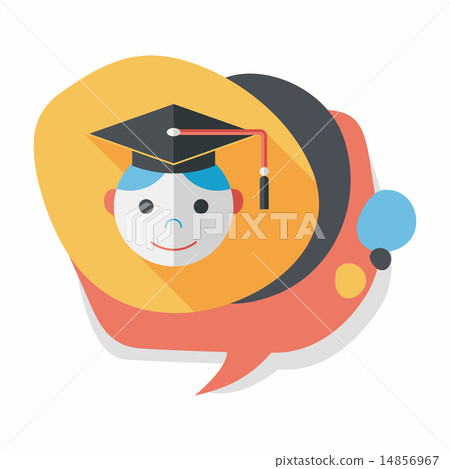 Graduation Man flat icon with long shadow,eps10 Graduation Man flat icon with long shadow,eps10 14856967