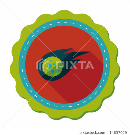 Space Meteorite flat icon with long shadow,eps10 14857029