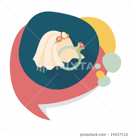bride veil and diamond ring flat icon with long shadow,eps10 bride veil and diamond ring flat icon with long shadow,eps10 14857318