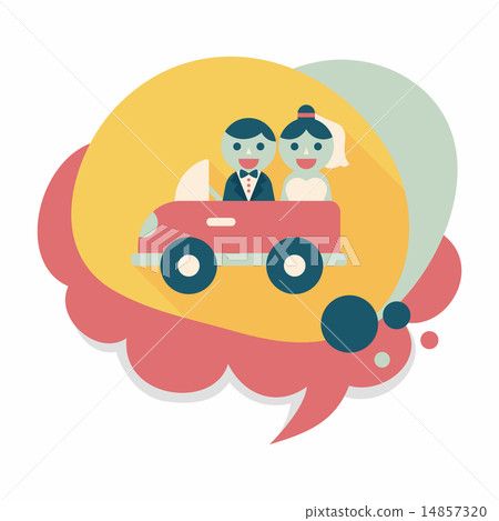 wedding car flat icon with long shadow, eps10 wedding car flat icon with long shadow, eps10 14857320