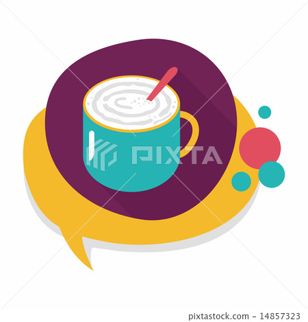 coffee latte art flat icon with long shadow,eps10 coffee latte art flat icon with long shadow,eps10 14857323