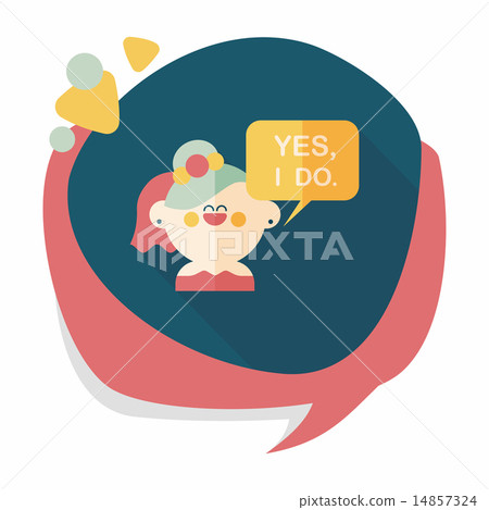 wedding yes i do words from bride flat icon with long shadow,eps wedding yes i do words from bride flat icon with long shadow,eps 14857324