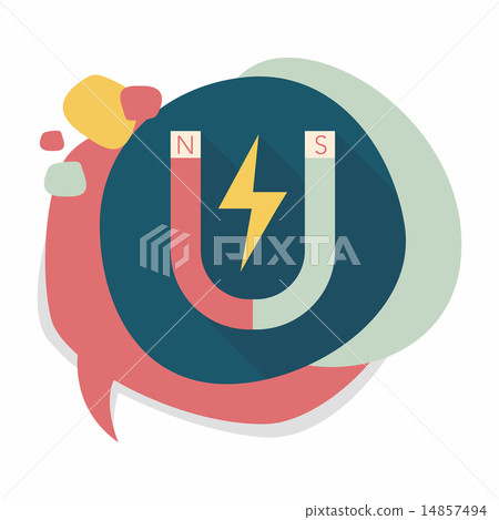 Magnet flat icon with long shadow,eps10 14857494