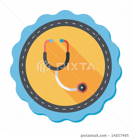 stethoscope flat icon with long shadow,eps10 14857495