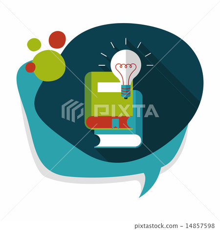 light bulb over books flat icon with long shadow,eps10 light bulb over books flat icon with long shadow,eps10 14857598