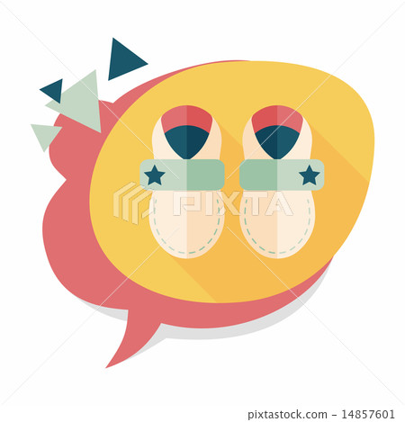 baby booties flat icon with long shadow baby booties flat icon with long shadow 14857601