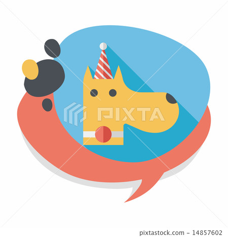 dog birthday flat icon with long shadow,eps10 14857602