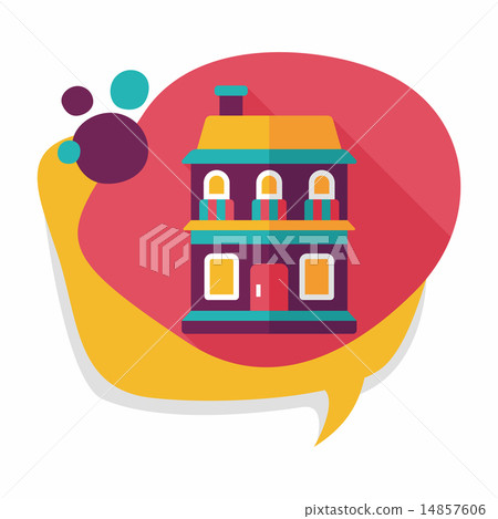 Building house flat icon with long shadow,eps10 14857606