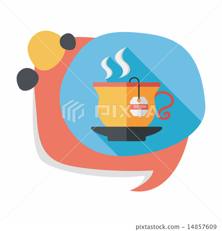hot tea flat icon with long shadow,eps10 hot tea flat icon with long shadow,eps10 14857609