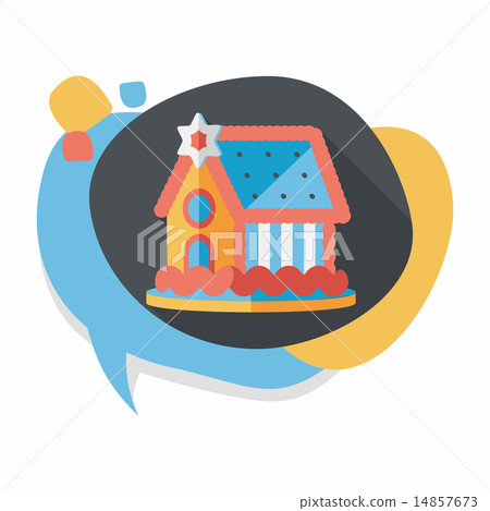 Gingerbread house flat icon with long shadow,eps10 Gingerbread house flat icon with long shadow,eps10 14857673