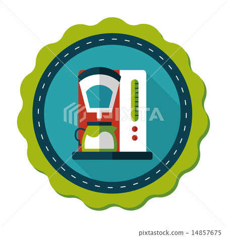coffee machine flat icon with long shadow,eps10 coffee machine flat icon with long shadow,eps10 14857675