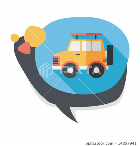 Transportation Sports Utility Vehicle flat icon with long shadow 14857941