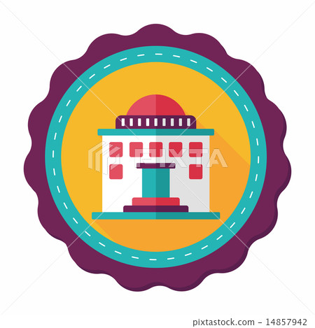 Building flat icon with long shadow,eps10 14857942