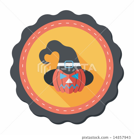 pumpkin flat icon with long shadow,eps10 14857943
