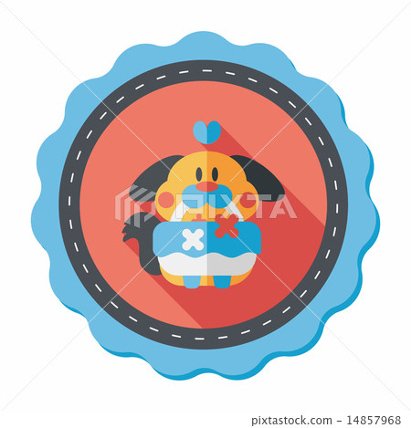 wedding flower dog flat icon with long shadow,eps10 14857968