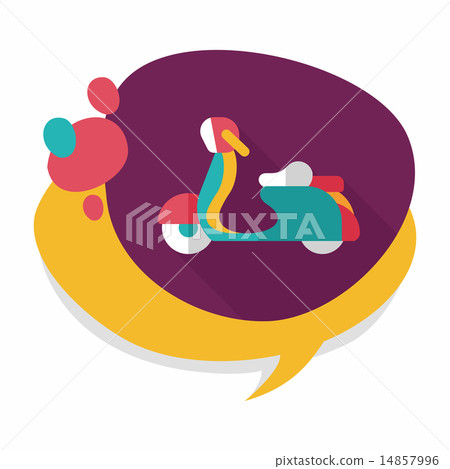 Transportation scooter flat icon with long shadow,eps10 Transportation scooter flat icon with long shadow,eps10 14857996