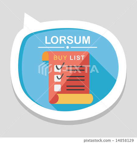 shopping list flat icon with long shadow,eps10 14858129