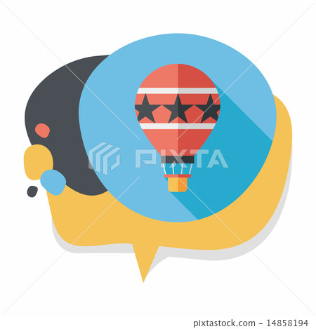 Hot Air Balloon flat icon with long shadow,eps10 Hot Air Balloon flat icon with long shadow,eps10 14858194