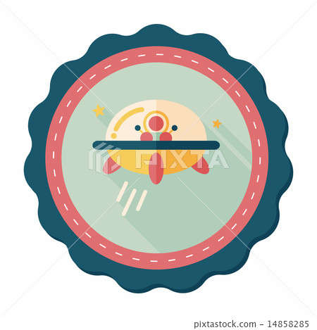 Space flat icon with long shadow,eps10 14858285