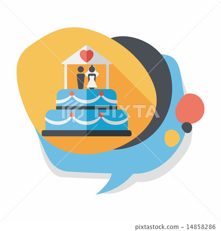 wedding cake flat icon with long shadow,eps10 14858286