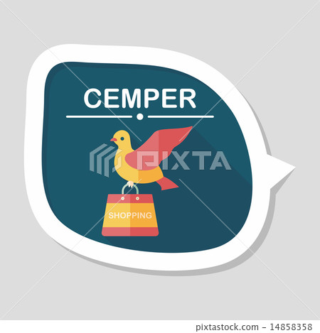 bird and shopping paper bag flat icon with long shadow,eps10 bird and shopping paper bag flat icon with long shadow,eps10 14858358