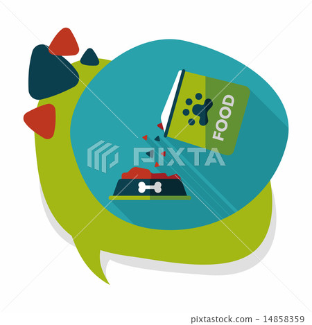 Pet dog food flat icon with long shadow,eps10 Pet dog food flat icon with long shadow,eps10 14858359